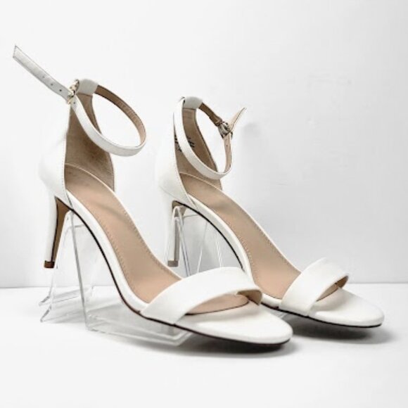 KELLY & KATIE Kirstie Sandal heel white Sz 7.5 - Picture 1 of 11